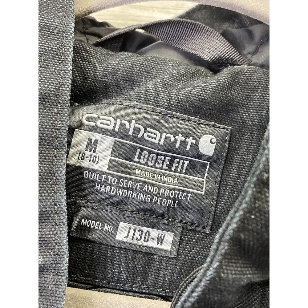 Carhartt Jacket Womens M Black Quilted Hooded Insulated Full Zip Lined J130 - Picture 3 of 12